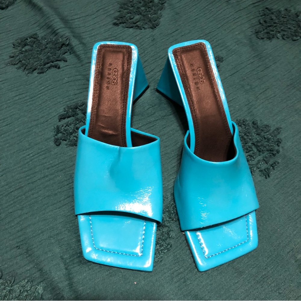 BLUE ASOS ASYMMETRICAL HEEL